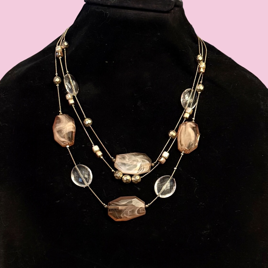 Ny Collection Layered Station Bead Necklace